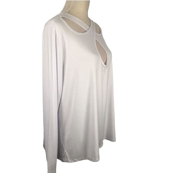 Eloquii Plus Size Crossover Cutout Neckline Top NWT White Size 22/24 - Picture 5 of 9